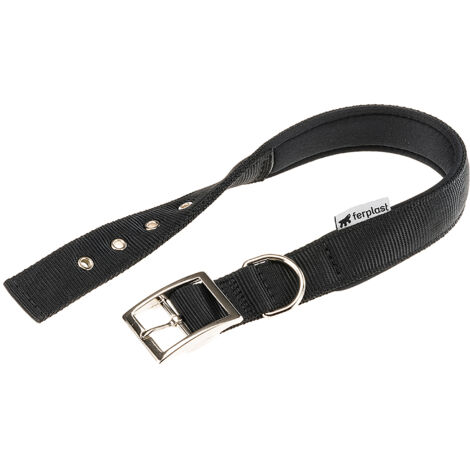 Ferplast DAYTONA C Collare in nylon con soffice imbottitura - in vari colori e misure. Variante C40/63 - Misure: A: 55-63 cm B: 40 mm - Nero
