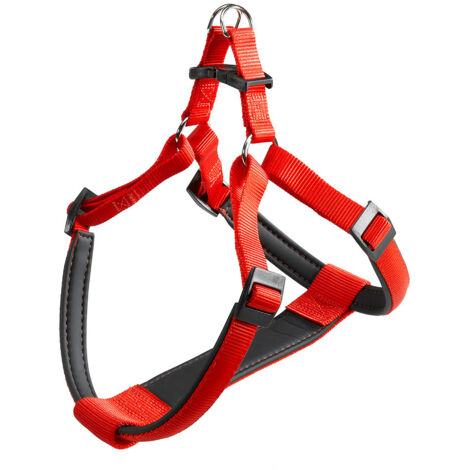 Ferplast DAYTONA P Pettorina in nylon con soffice imbottitura. In vari colori e misure. Variante EXTRA LARGE - Misure: A: 84-90 cm B: 88-100 cm 25 mm - Rosso