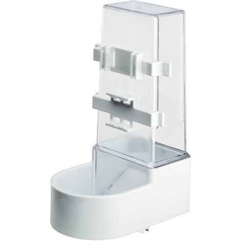 Ferplast Mangiatoia FPI 4518 Mangiatoia per uccelli per acqua e cibo con fissaggio esterno. Variante - Misure: 11.6 x 13.7 x h 21.2 cm - Bianco