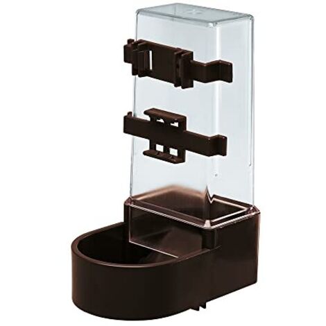 Ferplast Mangiatoia FPI 4518 Mangiatoia per uccelli per acqua e cibo con fissaggio esterno. Variante - Misure: 11.6 x 13.7 x h 21.2 cm - Marrone