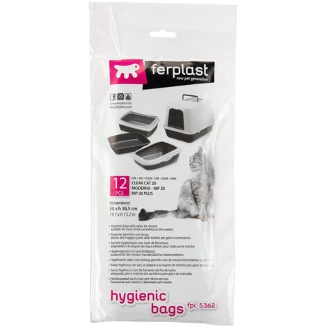 Ferplast FPI 5362 Sacchetti igienici per toilette Bella, Prima, Nip 20 e Nip Plus 20. Variante FPI 5362 - Misure: 50 x h 38.5 cm - (1/2)