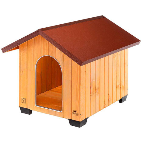 Cuccia Per Cani Esterna FERPLAST DOMUS MINI In Legno FSC - Tetto Apribile, Impermeabile, Piedi Isolanti
