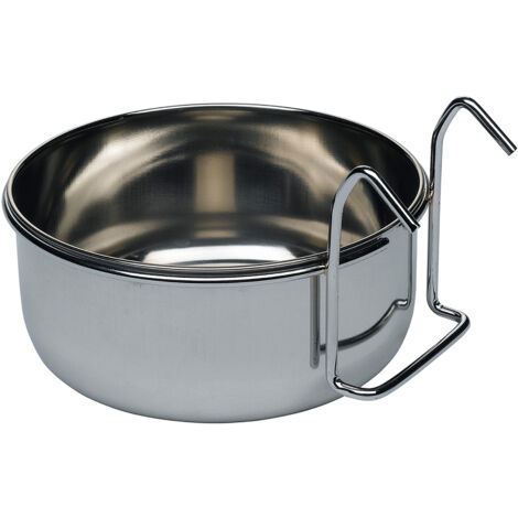 Ferplast SIRIO Ciotola in acciaio inox per pappagalli e cacatua . Variante L 304 - Misure: Ø 14.7 x h 5.9 cm - 0.8 L -