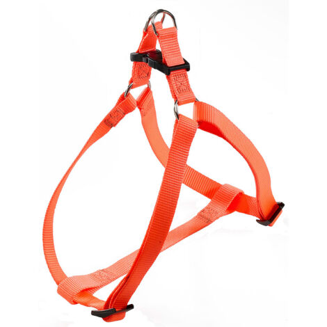 Ferplast EASY P Pettorina in nylon per cani, disponibile in tanti colori e misure. Variante SMALL - Misure: A=B 35-53 cm 10 mm - Arancione