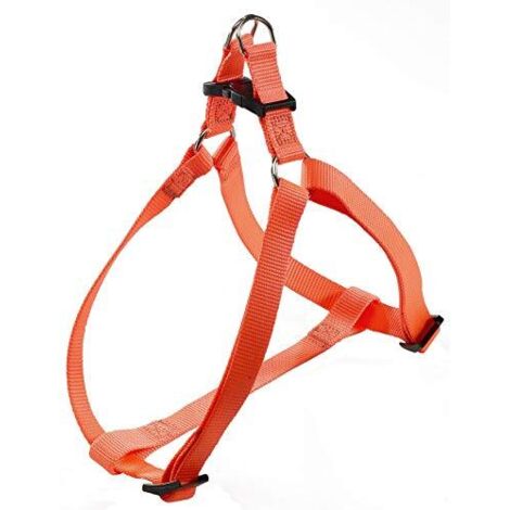 Ferplast EASY P Pettorina in nylon per cani, disponibile in tanti colori e misure. Variante MEDIUM - Misure: A=B 45-63 cm 15 mm - Arancione