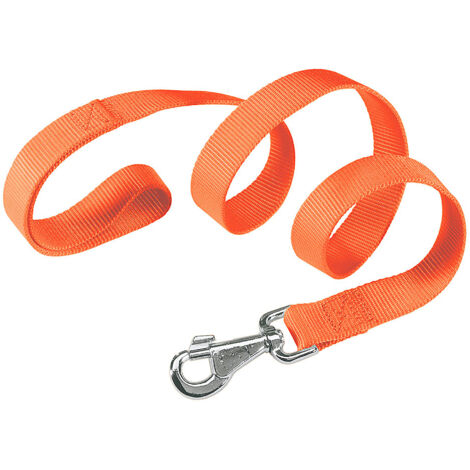 Ferplast CLUB G Guinzaglio in nylon per cani, in varie misure e colori. Variante G15/120 - Misure: 15 mm x L 120 cm - Arancione