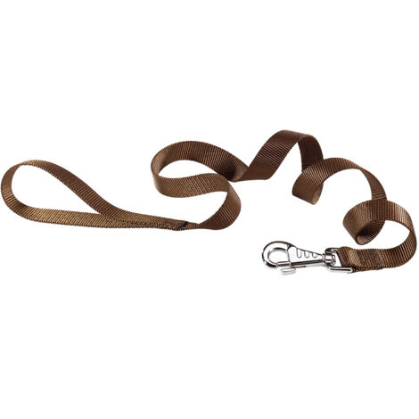 Ferplast CLUB G Guinzaglio in nylon per cani, in varie misure e colori. Variante G25/120 - Misure: 25 mm x L 120 cm - Marrone