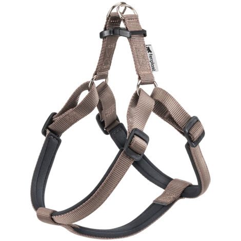 Ferplast DAYTONA P Pettorina in nylon con soffice imbottitura. In vari colori e misure. Variante MEDIUM - Misure: A: 51-55 cm B: 53-61 cm 15 mm - Marrone