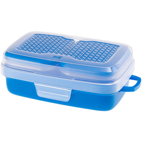 Ferplast PET RISTO’ Set di ciotole da viaggio con coperchio per cani e gatti. Pratico e compatto.. Variante PET RISTO' - Misure: 19.6 x 12.5 x h 7.4 cm - 1 L - (1/3)