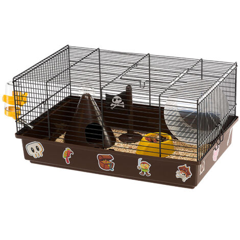 Ferplast CRICETI 9 PIRATES Gabbia per criceti originale e personalizzabile. Ambientazione pirati.. Variante  - Misure: 46 x 29.5 x h 23 cm -