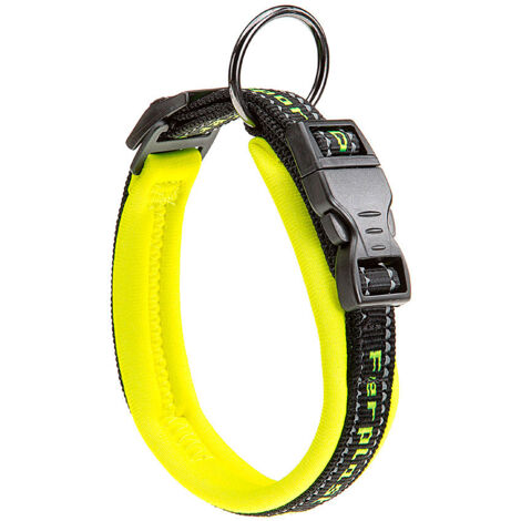 Ferplast SPORT DOG C  Collare per cani con imbottitura soft. Varie misure e colori fluo.. Variante C15/35 - Misure: A: 25-35 cm B: 15 mm - Giallo