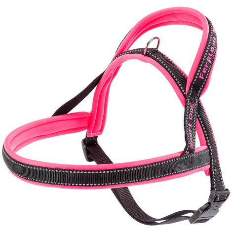 Ferplast SPORT DOG P Pettorina per cani con imbottitura soft. Varie misure e colori fluo.. Variante MEDIUM - Misure: A: 58 cm B: 69-86 cm - Fucsia