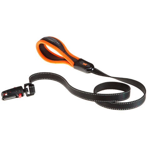 Ferplast ERGOFLUO MATIC G Guinzaglio per cani con innovativo moschettone automatico e maniglia imbottita. Varie misure e colori.. Variante G20/120 - Misure: 20 mm x L 120 cm - Arancione