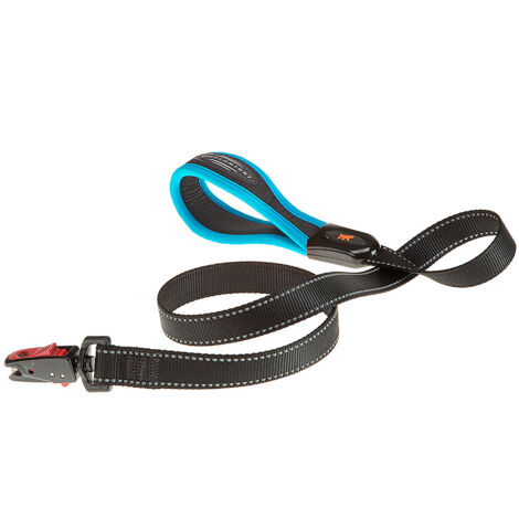 Ferplast ERGOFLUO MATIC G Guinzaglio per cani con innovativo moschettone automatico e maniglia imbottita. Varie misure e colori.. Variante G25/120 - Misure: 25 mm x L 120 cm - Blu