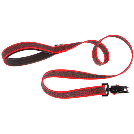 Ferplast DAYTONA GUMMY MATIC G Guinzaglio per cani con moschettone automatico. Fettuccia in nylon e gomma. Varie misure e colori.. Variante G25/120 - Misure: 25 mm x L 120 cm - Rosso