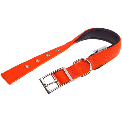 Ferplast DAYTONA C Collare in nylon con soffice imbottitura - in vari colori e misure. Variante C25/45 - Misure: A: 37-45 cm B: 25 mm - Arancione