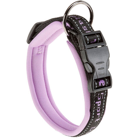 Ferplast SPORT DOG C  Collare per cani con imbottitura soft. Varie misure e colori fluo.. Variante C20/43 - Misure: A: 33-43 cm B: 20 mm - Lilla
