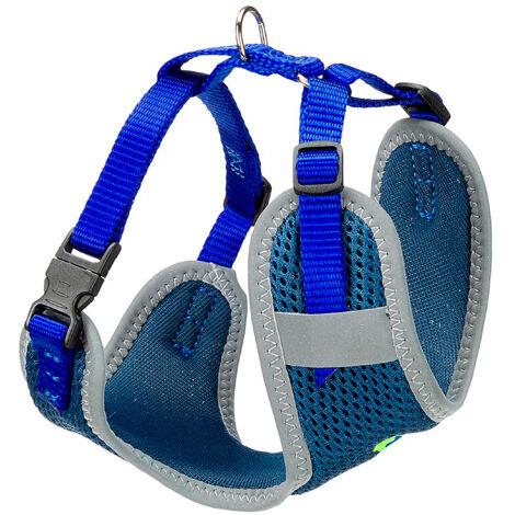 Ferplast NIKITA P Pettorina per cani in nylon traspirante con cuciture riflettenti. Varie misure e colori.. Variante XS - Misure: A: 19-26 cm B: 28-40 cm 10 mm - Blu