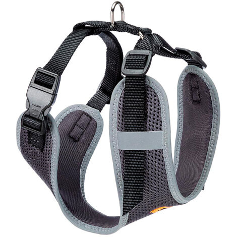 Ferplast NIKITA P Pettorina per cani in nylon traspirante con cuciture riflettenti. Varie misure e colori.. Variante S - Misure: A: 24-31 cm B: 30-41 cm 15 mm - Nero