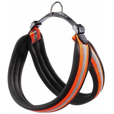 Ferplast AGILA REFLEX 5-9 Pettorina ergonomica ad alta visibilità per cani con chiusura microregolazione. Vari colori e misure. . Variante 9 - Misure: A=B 77-85 cm 25 mm - Arancione