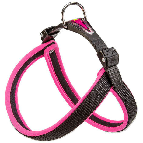 Ferplast AGILA FLUO 1-2 Pettorina ergonomica per cani con morbida imbottitura. Chiusura con cordino.. Variante 2 - Misure: A=B 36-42 cm 15 mm - Fucsia