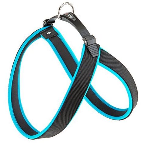 Ferplast AGILA FLUO 3-9 Pettorina ergonomica per cani con chiusura a microregolazione.. Variante 9 - Misure: A=B 77-85 cm 25 mm - Blu