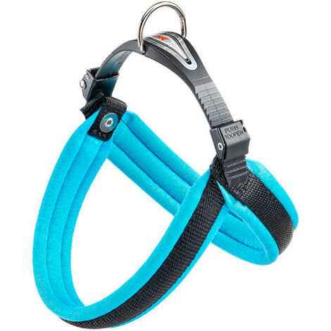 Ferplast AGILA FLUO 1-2 Pettorina ergonomica per cani con morbida imbottitura. Chiusura con cordino.. Variante 2 - Misure: A=B 36-42 cm 15 mm - Blu