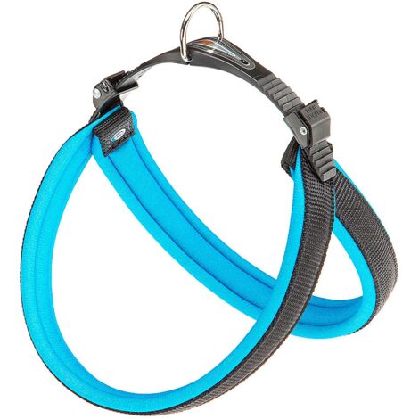 Ferplast AGILA FLUO 3-9 Pettorina ergonomica per cani con morbida imbottitura. Chiusura con cordino.. Variante 4 - Misure: A=B 44-52 cm 20 mm - Blu