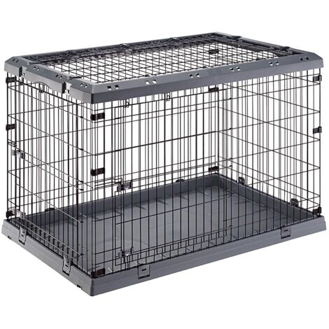 Ferplast SUPERIOR Box pieghevole per cani, con 2 o 3 aperture. Varie misure.. Variante 120 - Misure: 118 x 77 x h 82.5 cm - Grigio (1/4)