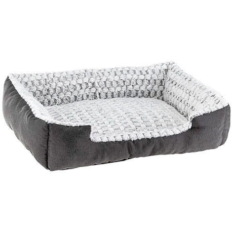 Ferplast SWEETIE Cuccia in cotone e pelliccia ecologica per cani e gatti. Variante 70 - Misure: 74 x 61 x h 19 cm - Grigio