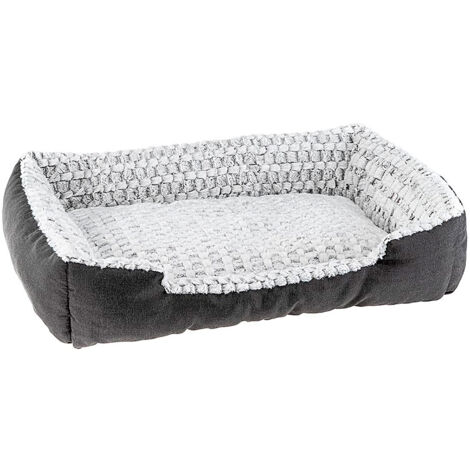 Ferplast SWEETIE Cuccia in cotone e pelliccia ecologica per cani e gatti. Variante 90 - Misure: 91 x 72 x h 19 cm - Grigio