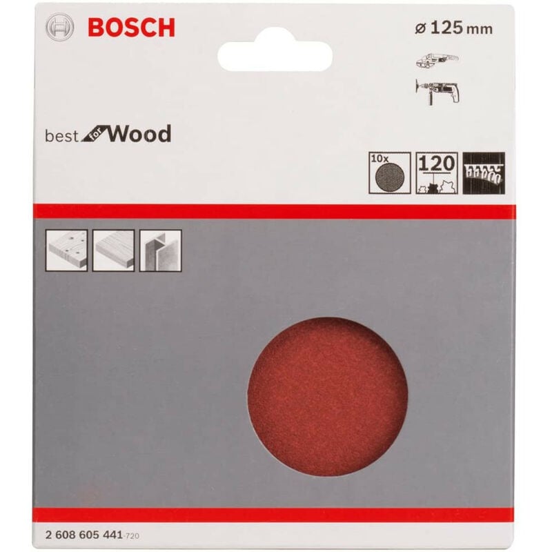 BOSCH 2608605441 Lija C470: 125mm G120x10