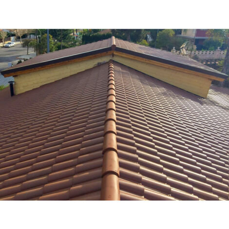 Frontale colmo tondo tegola plastica color terracotta confezione 2 pz