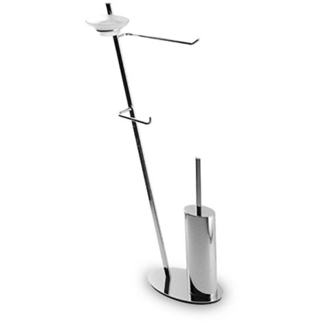 Piantana bagno water bidet in ottone cromato design ovale inclinato - piantana bagno