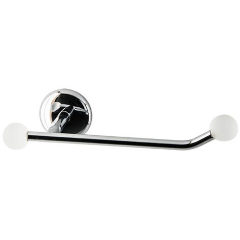 Porta carta igienica - porta rotolo da bagno linea elite in ottone cromato e finali in vetro colorato - accessori bagno, colore finali vetro rosa satinato (1/2)
