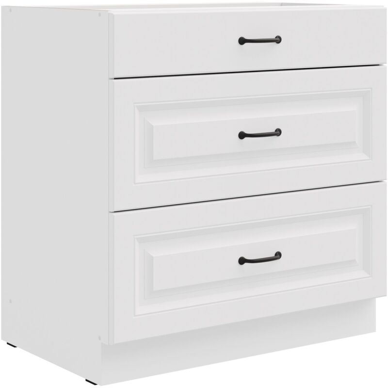 Küchen Unterschrank 60cm Siena Schwarz - Vollauszug Soft Close | Küchenzeile Schrank