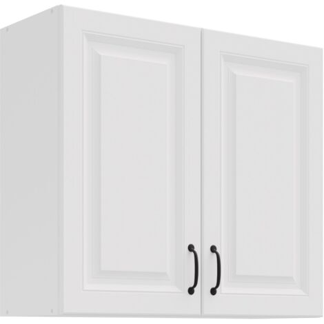 Hängeschrank 80 cm Stilo Weiß Küchenzeile Küchenblock Küche Landhaus Einbauküche