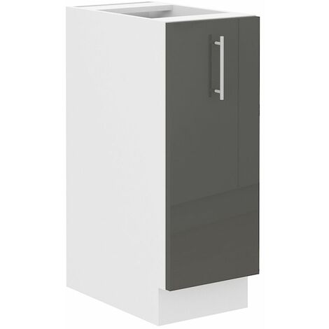 Küche Lara Grau Hochglanz Unterschrank 30 cm Schrankauszug Küchenschrank Küche (1/5)
