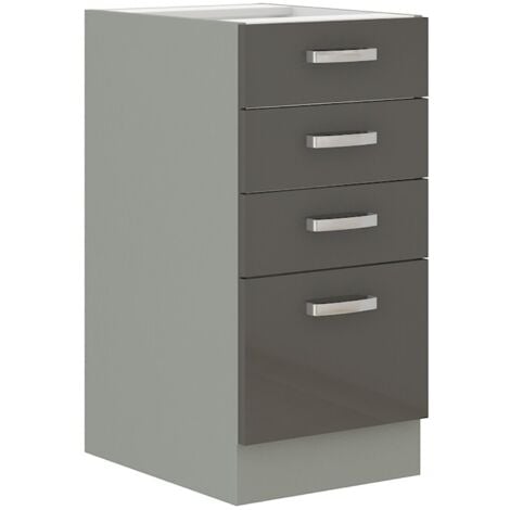Küchen Unterschrank 40 Hochglanz Grau Küchenzeile Küchenblock Küche Grey Bianca