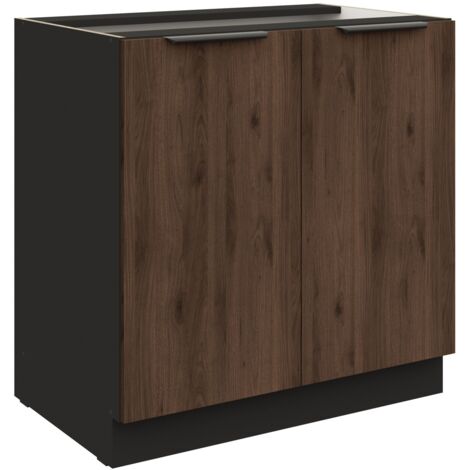 Küchen Unterschrank 80 cm Küche MONZA Okapi Nußbaum Küchenzeile Küchenblock