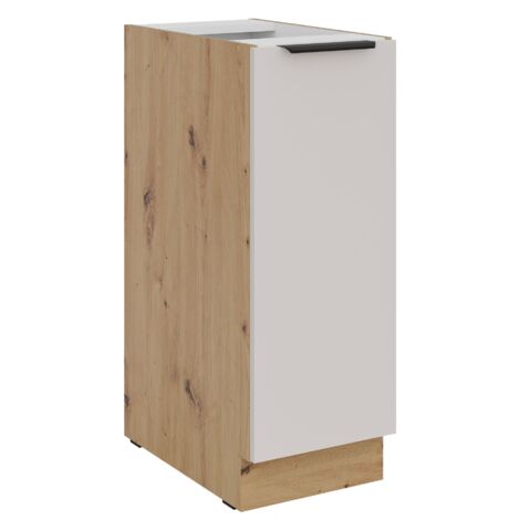 Küchen Unterschrank Schrankauszug 30 cm Küche SOLANO Kaschmir beige matt + Eiche Artisan matt Küchenzeile Küchenblock Einbauküche (1/5)