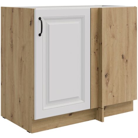 Eckunterschrank 105cm Stilo Weiß Eiche Artisan Küchenzeile Küchenblock Küche