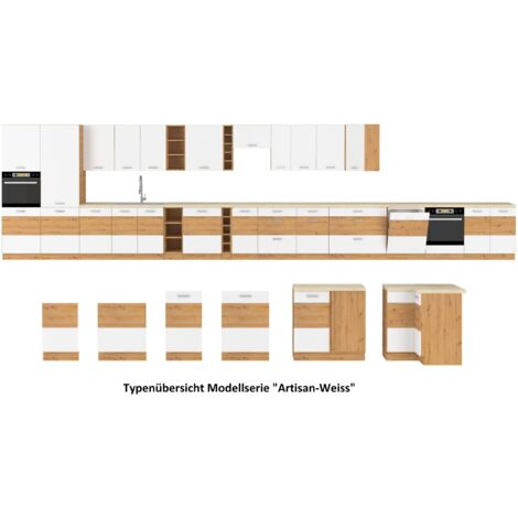 Hängeschrank Regal 15 cm Eiche Artisan Küchenzeile Küchenblock Küche Stilo