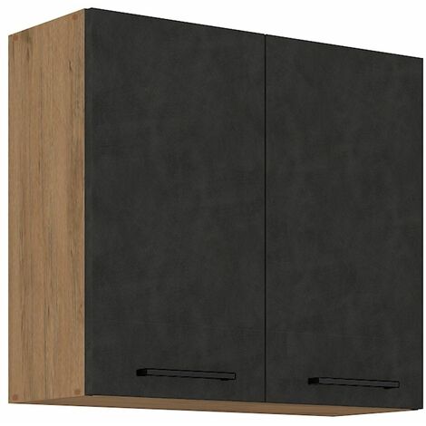 Vigo Hängeschrank 80 cm Eiche Lancelot Matera Grau Küchenzeile Küchenblock Küche (1/4)