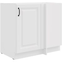 Eckschrank 105cm Stilo Weiß Küchenzeile Küchenblock Küche Landhaus Einbauküche
