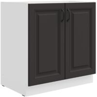 Unterschrank 80 cm Stilo Grau + Weiss Küchenzeile Küchenblock Küche Einbauküche