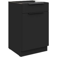 Küchen Unterschrank 50 cm SIENA Schwarz Vollauszug Soft-Close Küche Küchenzeile