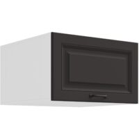 Aufsatzschrank Hochschrank 60 cm STILO Grau + Weiss Küchenzeile Küchenblock Küche Landhaus