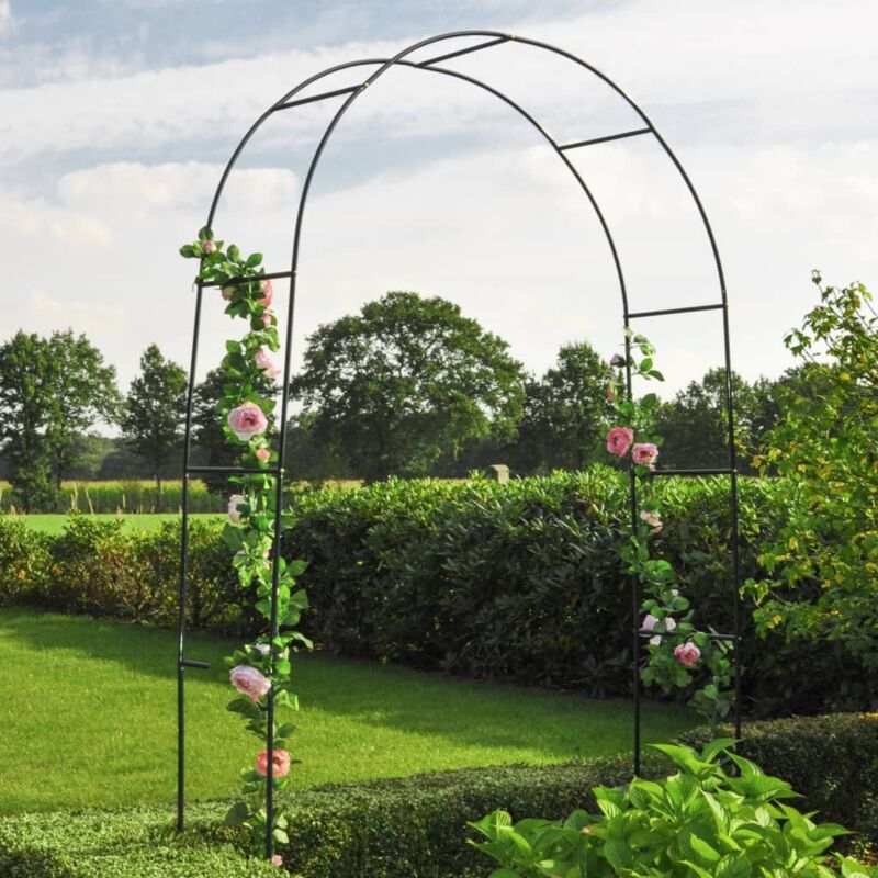 2er Set Rosensäule- Rankhilfe Rankgitter Rosenbogen Spalier Garten Schwarz 124982621