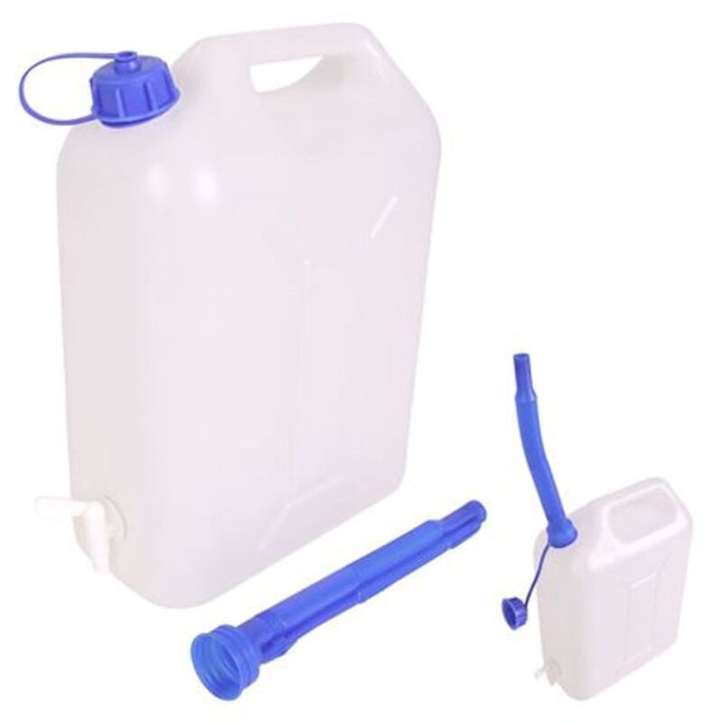 Wasserkanister 10 Liter mit Auslaufhahn und Ausgießtülle Camping  Wasserbehälter